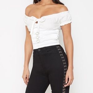 White silk zipped top